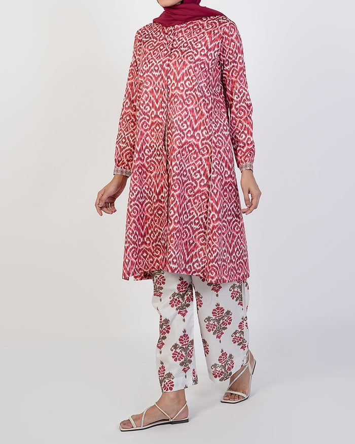 Eminent Women's Printed 02 PCS Suit - Maroon, Women Shalwar Suits, Eminent, Chase Value