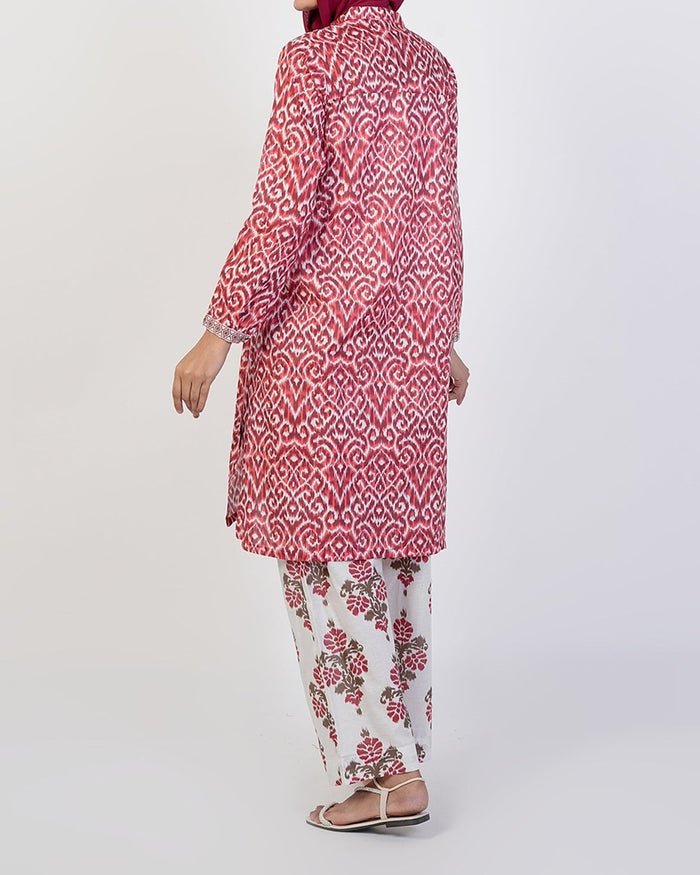 Eminent Women's Printed 02 PCS Suit - Maroon, Women Shalwar Suits, Eminent, Chase Value