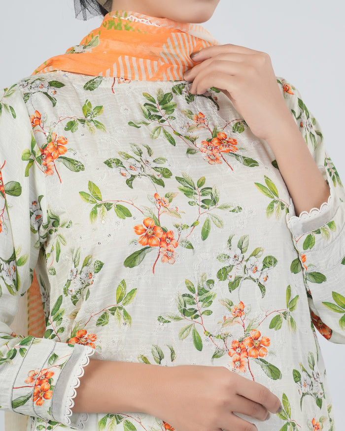 Women's Printed Embroidered 3 Pc