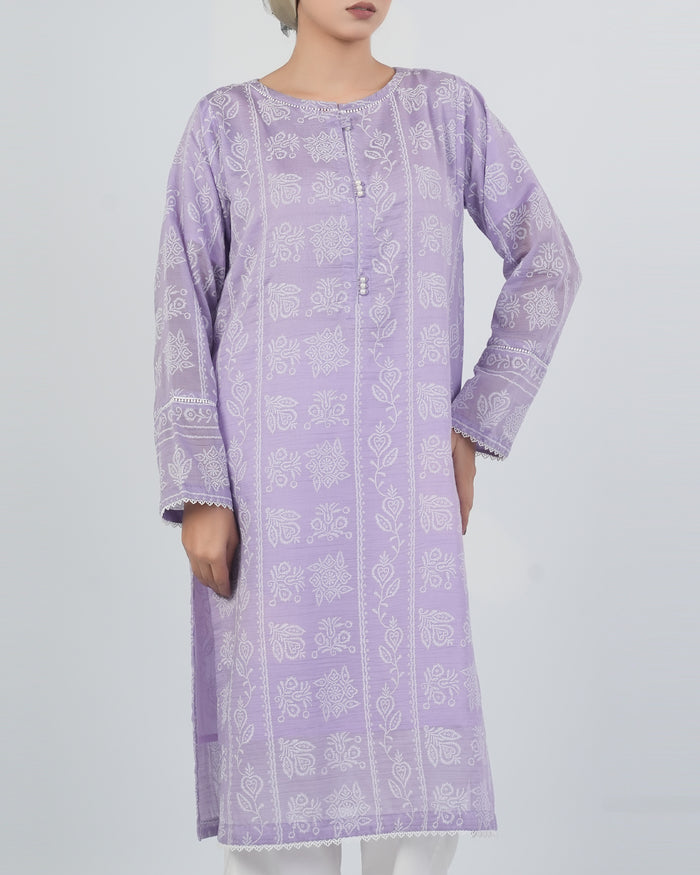 Women's Printed Textured Fusion Kurti