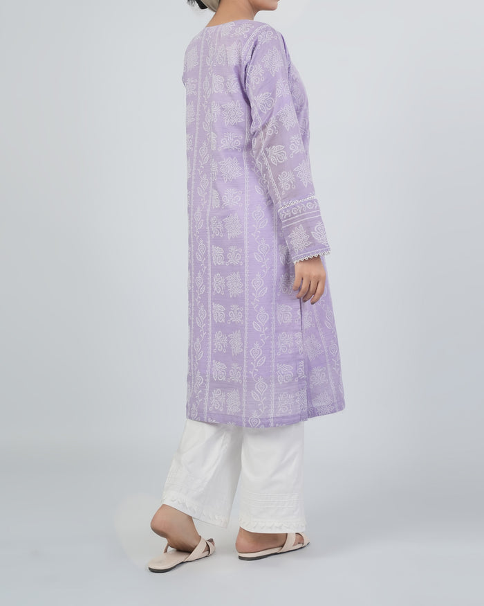 Women's Printed Textured Fusion Kurti