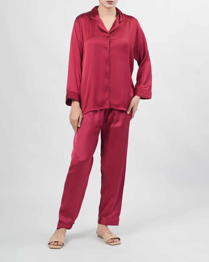Women's Relaxed Fit Silk Pajama Set