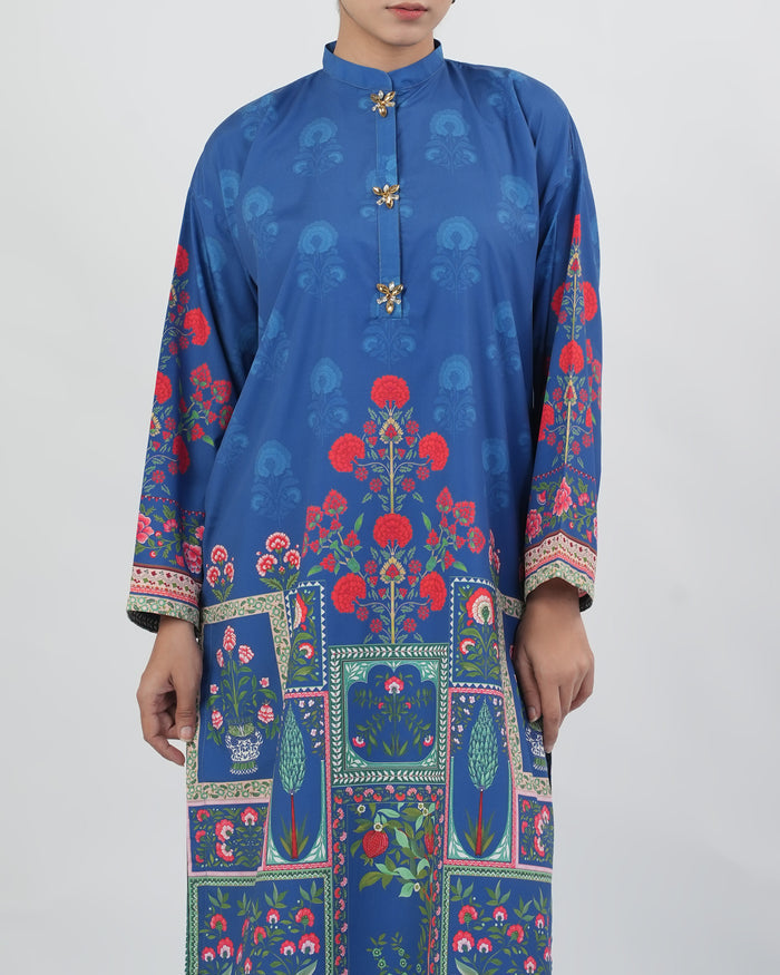 Women's Silk Printed Fusion Co-Ord Set