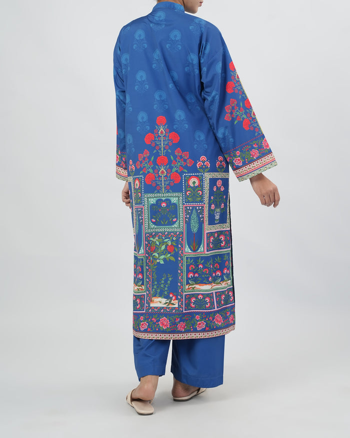 Women's Silk Printed Fusion Co-Ord Set
