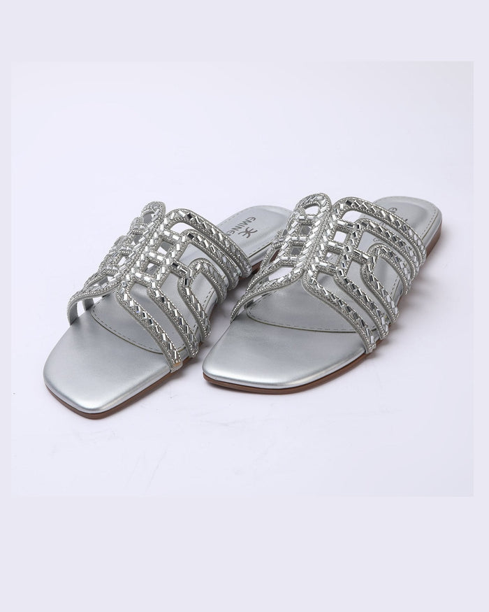 Eminent Women's Fancy Slipper - Silver, Women Slippers, Chase Value, Chase Value