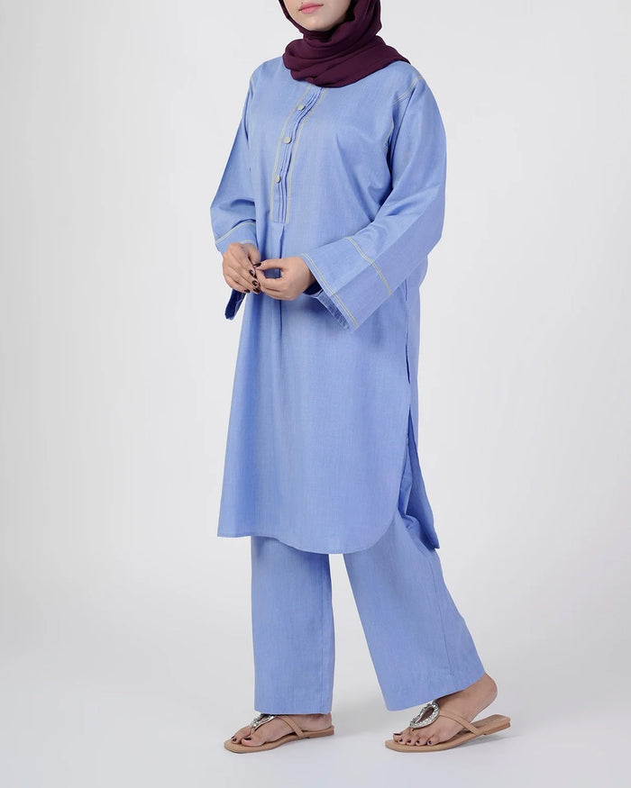 Women's Solid Blended 2 Pc
