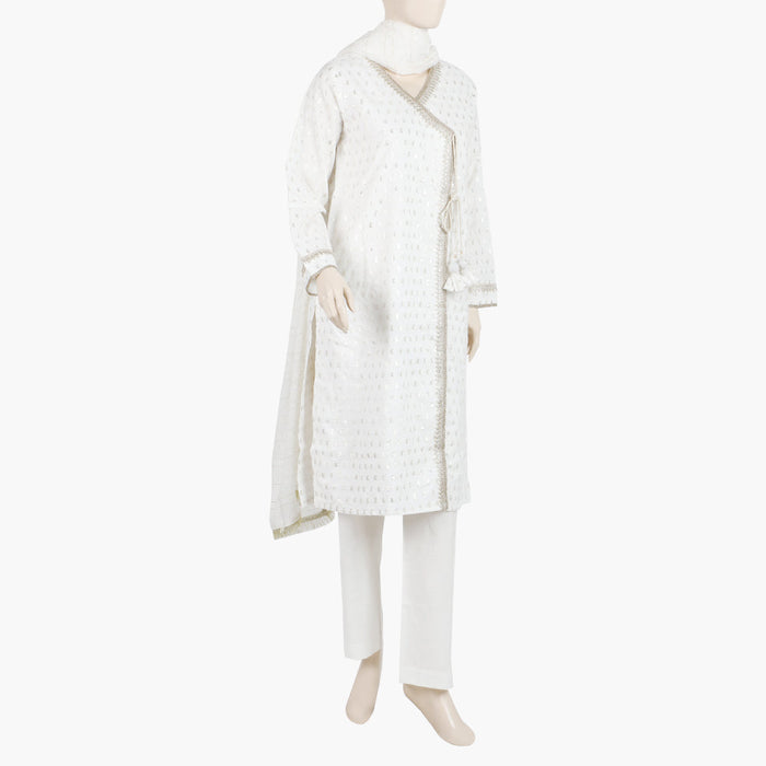 Eminent Women's Stitched 3Pcs Suit - White, Women Shalwar Suits, Eminent, Chase Value