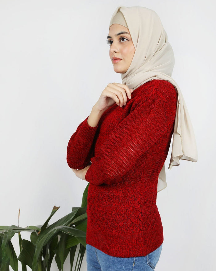 Eminent Women's Full Sleeves Sweater - Maroon, Women Sweaters, Eminent, Chase Value