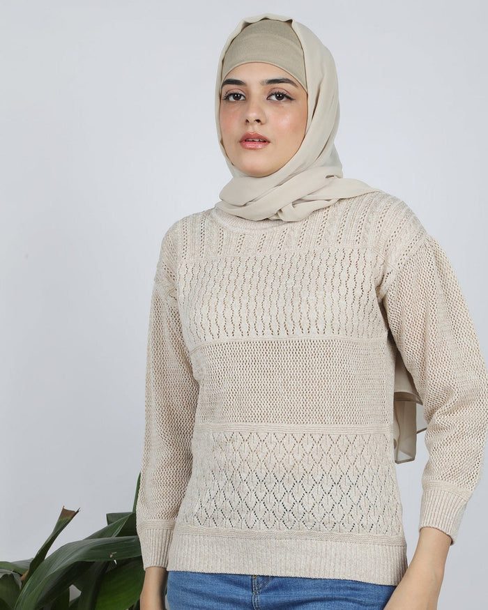 Eminent Women's Full Sleeves Sweater - Oatmeal, Women Sweaters, Eminent, Chase Value