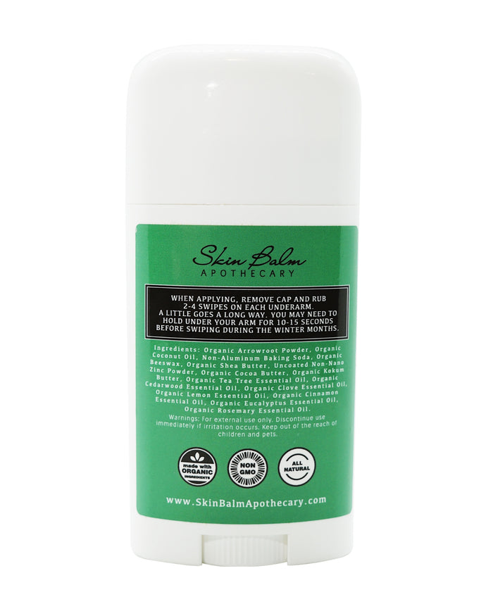 Woodland Spice Deodorant (rear view) against a white background.